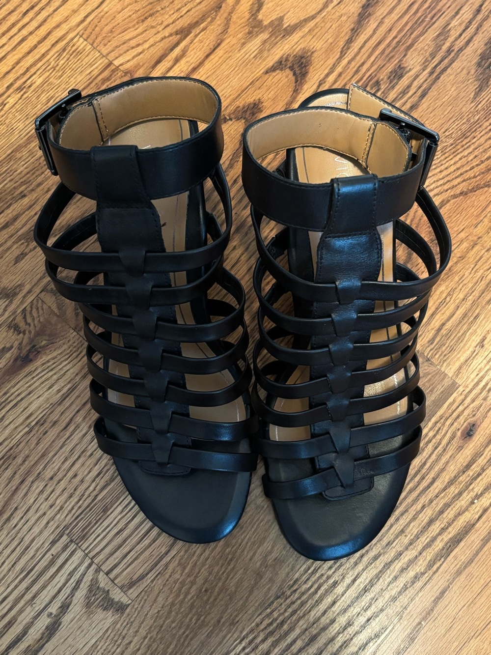 Vionic Sami Gladiator High Heel Sandal Black 9 EUC